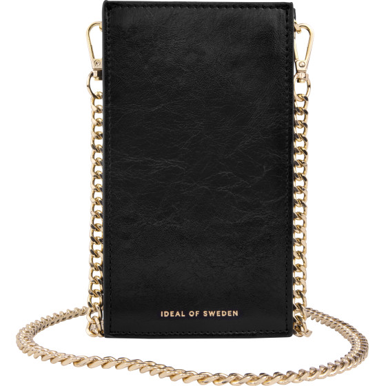 Ideal Of Sweden ���� Ella Phone Pouch Glossy Black Gold - (IDPPAW21-333)