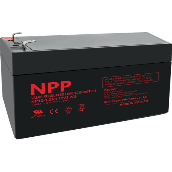 Npp Power ��������� �������� 12V 3.2Ah (134X67X60) MK12-3.2E 210601 ���������� T1/F1 4,75mm