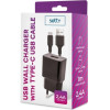 Setty Travel Charger 2.4A + Data Cable Type C 1m Black - (GSM108852)