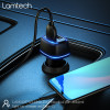 Lamtech 2xUsb 2,4A Car Charger With TYPE-C Cable 1M Black - (LAM112563)