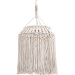 GloboStar Algeria Boho - ������� - Macrame �������� ��������� ������ �������� 1 x E27 ������ ����������� ���� ���������� �� ������ D40 x H50cm - (36202)