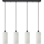 Homelighting SE21-BL-4-4BL-GL3 Adept Tube Pendant White Glass+ - (77-9003)
