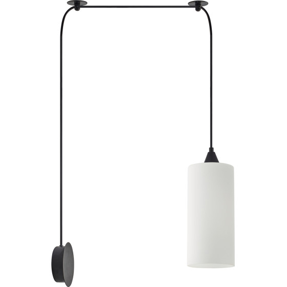 Homelighting SE21-BL-4-BL1W-GL3 Adept Tube Black Matt Wall Lamp White Glass+ - (77-8999)
