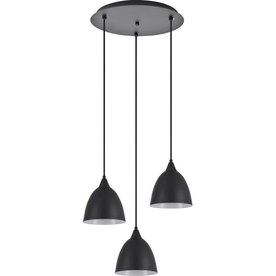 Homelighting SE21-BL-B10-3BL-MS2 Adept Pendant Black Metal Shade + - (77-9047)