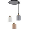 Homelighting SE21-BR-10-3BL-SH123 Magnum Flex White, Grey,Brown Shade Pendant + - (77-9030)