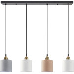 Homelighting SE21-BR-10-4BL-SH123 Magnum Flex White, Grey ,Brown Shade Pendant+ - (77-9033)