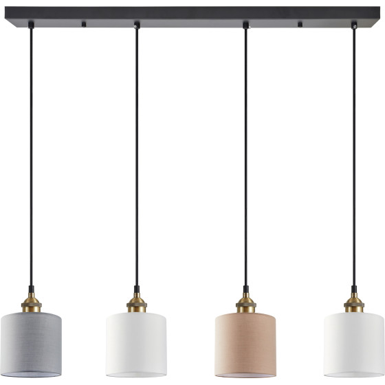 Homelighting SE21-BR-10-4BL-SH123 Magnum Flex White, Grey ,Brown Shade Pendant+ - (77-9033)