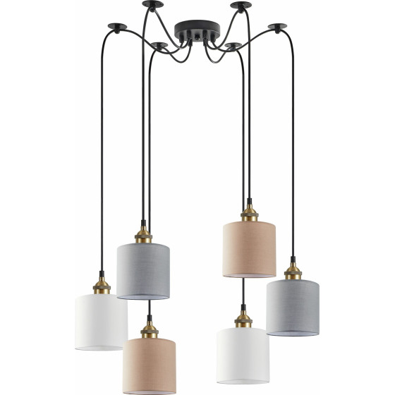 Homelighting SE21-BR-10-6BL-SH123 Magnum Flex White, Grey, Brown Shade Pendant+ - (77-9031)
