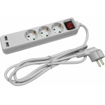 Entac Socket Extension Cord 3 Sockets With Switch 3m 3G1.5 2 Usb - (ESE1.5G3-3-SW-USB)