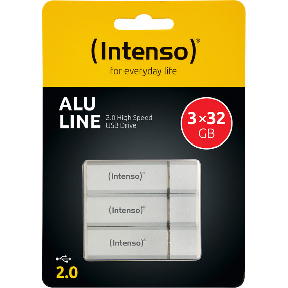 Intenso Usb Stick 3 x 32 Gb Alu Line Triple Pack Silver - - (3521483)