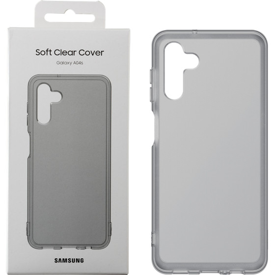 Samsung ���� A04s A047 6.5'' Soft Clear Cover Black Packing Or - (EF-QA047TBEGWW)