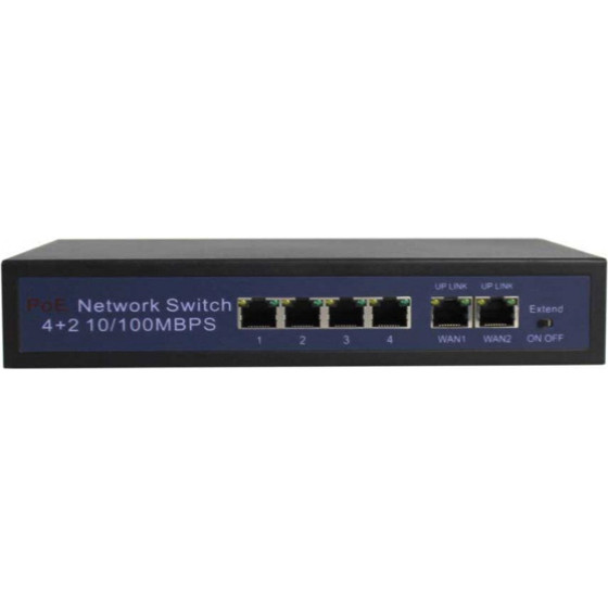Longse Poe Switch 4x Lan Port & 2x Wan port, 10/100MBps - (HT412)