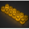 GloboStar Candle ��� 12 x ������������ Realistic ������� �� Led ��� ���������� ������ - ��������� 12 x CR2032 ����� ����� 2700K ���� L3.7 x W3.7 x H5.5cm - (79539)