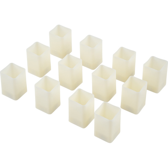 GloboStar Candle ��� 12 x ������������ Realistic ������� �� Led ��� ���������� ������ - ��������� 12 x CR2032 ����� ����� 2700K ���� L3.7 x W3.7 x H5.5cm - (79539)
