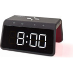 Nedis WCACQ30BK Alarm Clock With Wireless Charging And Night Light 5 / 7.5 / 10 / 15W