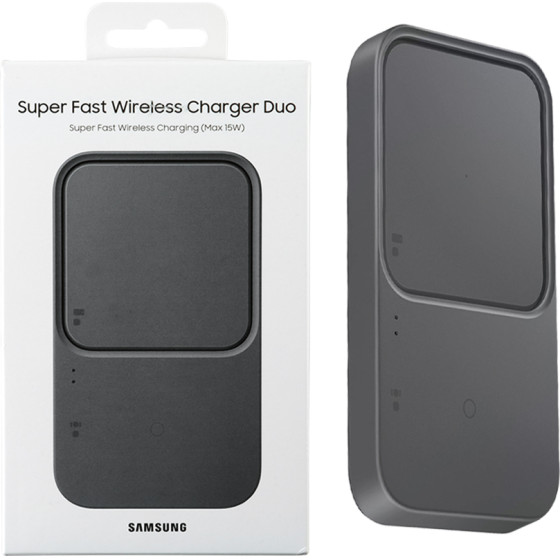 Samsung Wireless Charger Duo 2 In 1 15W Fast Charge Qi Pad - Adapter Black Packing Or - (EP-P5400BBEGEU)