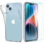 Spigen ���� TPU Liquid Crystal (1 ���) & Tempered Glass TR Slim (2 ���) Apple iPhone 14 Plus Crystal Pack ������� - (ACS04922)