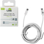Lime USB-C Type C To USB-C Type C 4.0A ��������-Data 2m LCC02 WHITE