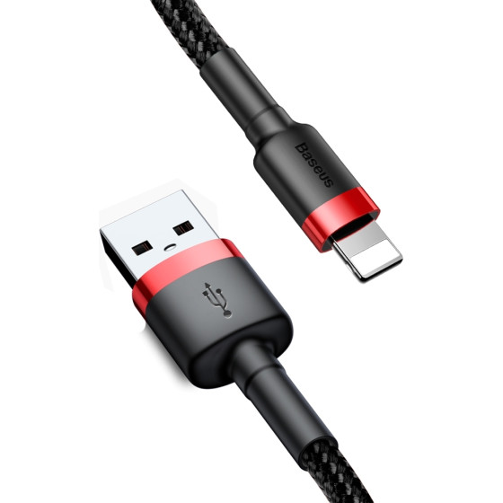 Baseus ������� �������� Usb �� Lightning Cafule Braided QC3.0 1.5A 2m ����� ������� - (CALKLF-C19)
