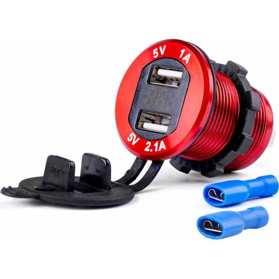 AMiO ����� �� 2 ����� Usb ��� ������� ���������� �� ������ ������� 12/24V 5V 3.1A MOD-11 - (02861)