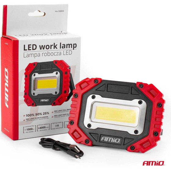 AMiO ����� �������� �� ����������� ���� �������� WT14 12w Cob Led 2200mAh Micro Usb 145x103x40mm - (02824)