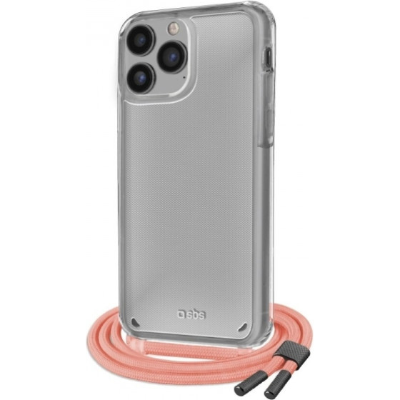 SBS Necklace Case Strap Iphone 14 Pro Salmon Backcover - (SCROPEIP1461PS)