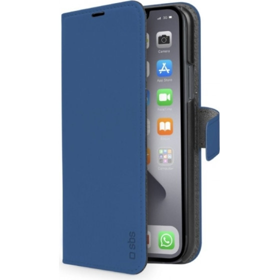 SBS Wallet Stand Book Iphone 13 Blue - (BKWALIP1361B)
