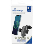 MediaRange 15W Wireless Air Vent Car charger, With Automatic brackets, Black - (MRMA117)