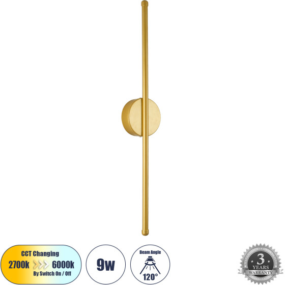 GloboStar DIADEM ��������� ������ - ������ Design LED CCT 9W 1080lm 120� AC 220-240V - �������� �������� ���� �������� On/Off All In One ����� 6000k+������ 4500k+����� 2700k �10 x �4 x �60cm - ����� - 3 Years Warranty - (61330)