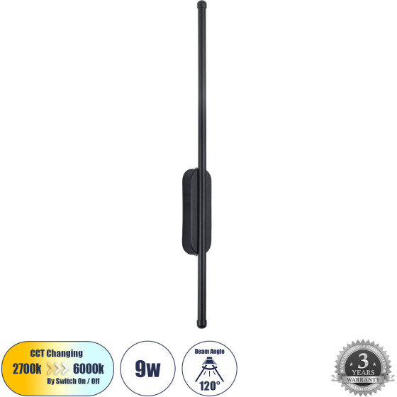 GloboStar HARLEM ��������� ������ - ������ Design LED CCT 9W 1080lm 120� AC 220-240V - �������� �������� ���� �������� On/Off All In One ����� 6000k+������ 4500k+����� 2700k �5 x �4 x �60cm - ����� - 3 Years Warranty - (61331)