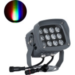 GloboStar FLOOD-Xena ��������� Wall Washer �� ������������� ������ ��� ������� ������� Led 24W 2040lm 10� Dc 24V ��������� IP65 L13 x W11 x H15cm Rgbw DMX512 - ���� ������� - 3 Years Warranty - (90699)