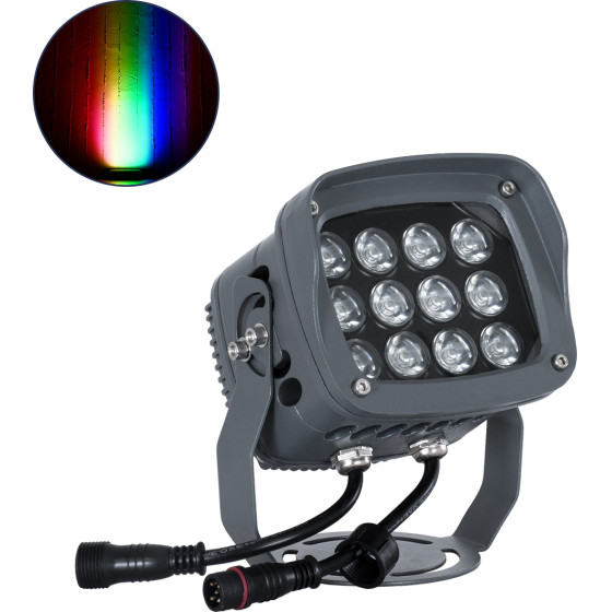 GloboStar FLOOD-Xena ��������� Wall Washer �� ������������� ������ ��� ������� ������� Led 24W 2040lm 10� Dc 24V ��������� IP65 L13 x W11 x H15cm Rgbw DMX512 - ���� ������� - 3 Years Warranty - (90699)