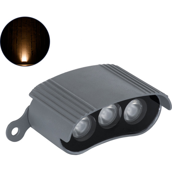 GloboStar TREELIGHT-Zina ����� ����� �������� Wall Washer �� ������������� ������ ������ ��� ���� - ������ Led 3W 255lm 30� Dc 24V ��������� IP65 �9 x �6.5 x �4cm ������������� ��������� 2200K - ���� ������� - 3 Years Warranty - (90230)