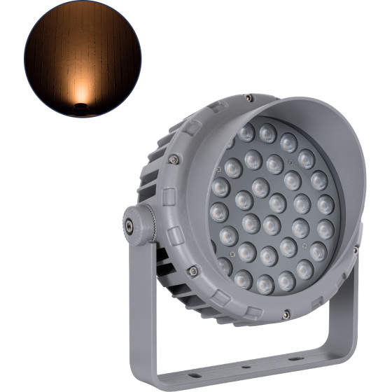 GloboStar FLOOD-Mena ��������� Wall Washer �� ������������� ������ ��� ������� ������� Led 36W 3060lm 30� Ac 220-240V ��������� IP67 L23.5 x W17.5 x H25.5cm ������������� ��������� 2200K - ���� ������� - 3 Years Warranty - (90337)