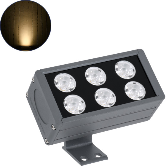 GloboStar FLOOD-Dany ��������� Wall Washer ��� ������� ������� Led 24W 2160lm 5� Dc 24V ��������� IP65 L16 x W9.5 x H7.5cm ����� ����� 3000K - ���� ������� - 3 Years Warranty - (90375)