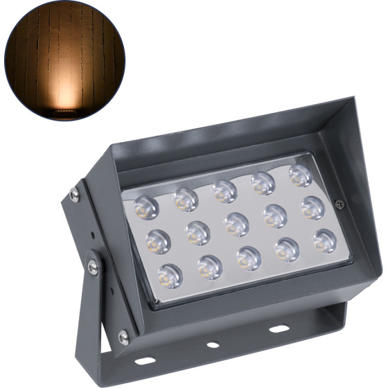 GloboStar FLOOD-Kamy ��������� Wall Washer �� ������������� ������ ��� ������� ������� Led 30W 2550lm 5� Dc 24V ��������� IP65 L19.5 x W10.7 x H9.5cm ������������� ��������� 2200K - ���� ������� - 3 Years Warranty - (90371)