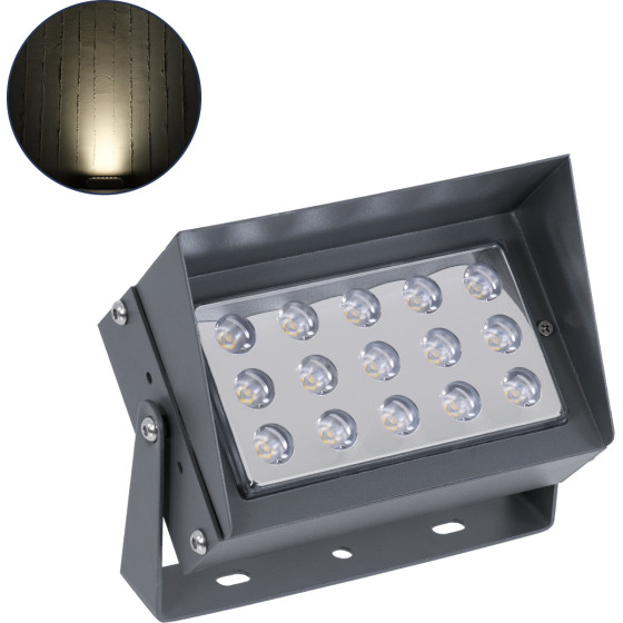 GloboStar FLOOD-Kamy ��������� Wall Washer �� ������������� ������ ��� ������� ������� Led 30W 2850lm 5� Dc 24V ��������� IP65 L19.5 x W10.7 x H9.5cm ������ ����� 4500K - ���� ������� - 3 Years Warranty - (90373)