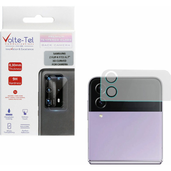 Volte-Tel Tempered Glass Samsung Z Flip 4 F721 6.7'' 9H 0.25mm 3D Curved For CAMERA - (5205308325960)