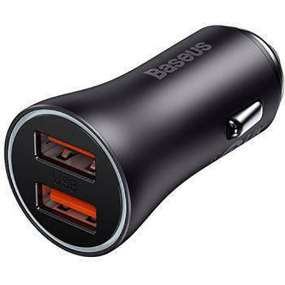 Baseus Car Charger Golden Contactor Max Dual Fast Charger C+U 60W Blue - (CGJM000103)