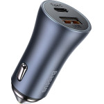 Baseus Car Charger Golden Contactor Pro Dual Quick Charger U+C Power Delivery 3.0 Quick Charge 4, Scp Fcp Afc 40W Dark Gray - (CCJD-0G)