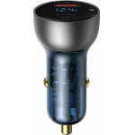 Baseus Car Charger Particular Digital Display C+U, Pd 3.0 Qc 4.0+, SCP, PPS, 5A, 65W Silver - (CCKX-C0A)