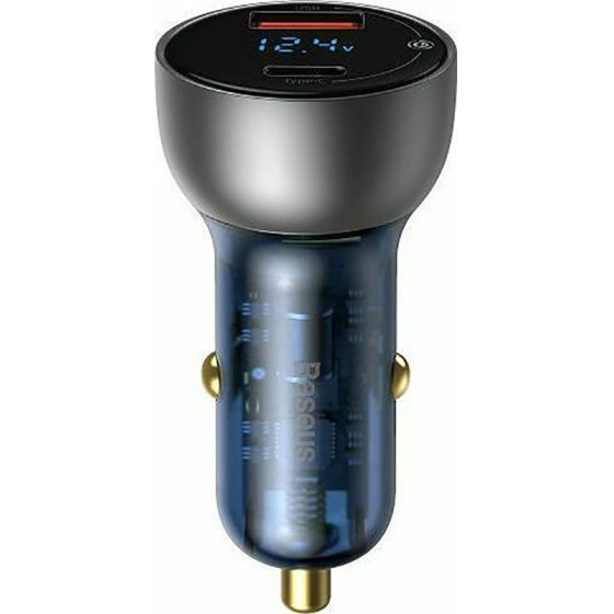 Baseus Car Charger Particular Digital Display C+U, Pd 3.0 Qc 4.0+, SCP, PPS, 5A, 65W Silver - (CCKX-C0A)