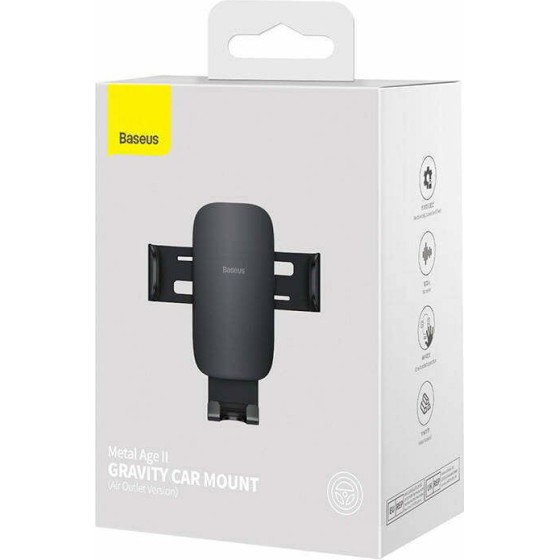 Baseus Car Mount Metal Age Ii Gravity On The Vertical And Horizontal Ventilation Grill Black - (SUJS000001)
