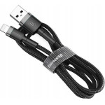 Baseus Lightning Cafule Cable 2.4A 1m Gray + Black - (CALKLF-BG1)
