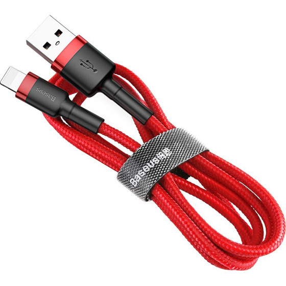 Baseus Lightning Cafule Cable 2.4A 1m Red + Red - (CALKLF-B09)