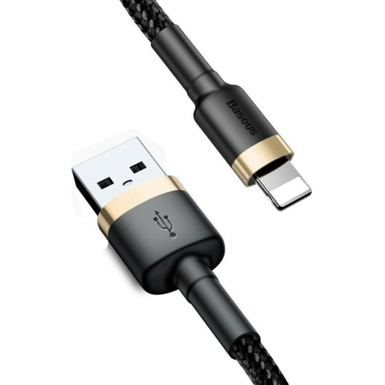 Baseus Lightning Cafule Cable 2A, 3m Gold/Black - (CALKLF-RV1)