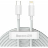 Baseus Lightning Simple Wisdom Cable (2pcs/set) Pd 20W 5A 1.5m White - (TZCATLZJ-02)
