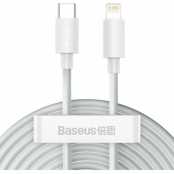 Baseus Lightning Simple Wisdom Cable (2pcs/set) Pd 20W 5A 1.5m White - (TZCATLZJ-02)