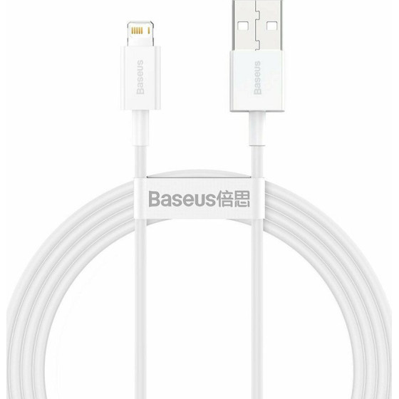 Baseus Lightning Superior Series cable, Fast Charging, Data 2.4A, 1.5m White - (CALYS-B02)