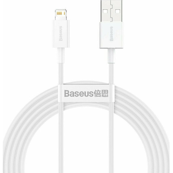 Baseus Lightning Superior Series cable, Fast Charging, Data 2.4A, 2m White - (CALYS-C02)